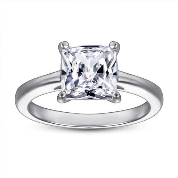 Anthropologie Jewelry - HIGH quality Princess-Cut Solitaire Engagement Ring